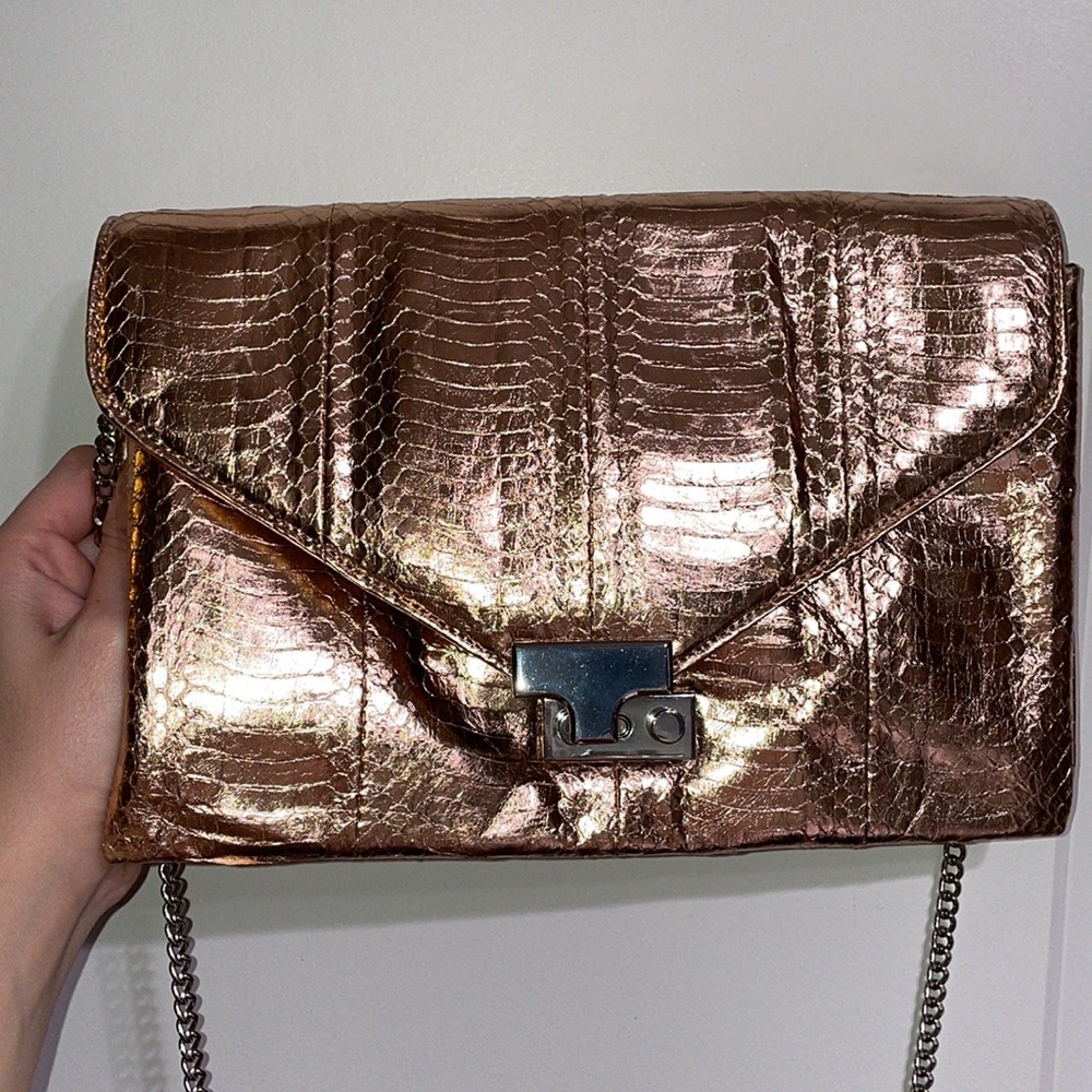 NWOT/tag not attached Loeffler Randall Water Snake Lock Clutch